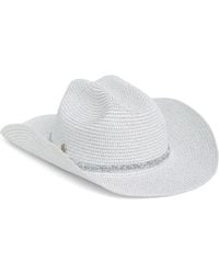 BCBGMAXAZRIA - Rhinestone Straw Cowboy Hat - Lyst