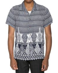 Raga - Geometric Print Short Sleeve Button-Up Shirt - Lyst
