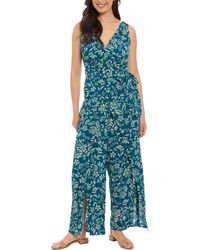 London Times - Floral Walk-Through Jumpsuit - Lyst