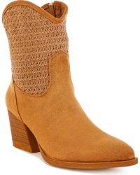LONDON RAG - Bimmy Crochet Trim Western Bootie - Lyst