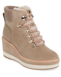 Kate Spade - Willow Genuine Shearling Wedge Bootie - Lyst