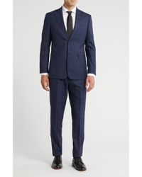 English Laundry - Plaid Trim Fit Notch Lapel Wool Blend Two-Piece Suit - Lyst