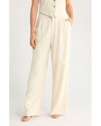 Wayf - Wide Leg Linen Blend Pants - Lyst