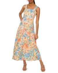 Halogen® - Floral Square Neck Tiered Maxi Sundress - Lyst