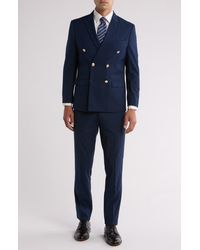 Gino Vitale - Slim Fit Solid Double Breasted Suit - Lyst