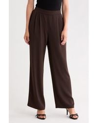MELLODAY - Pleated Wide Leg Crepe Pants - Lyst