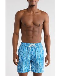 Scotch & Soda - Print Mid Length Swim Trunks - Lyst