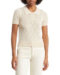 Love By Design - Tristan Short Sleeve Crop Polo Sweater - Lyst