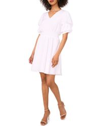 1.STATE - Puff Sleeve Smocked Waist Dress - Lyst