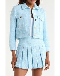 Alice + Olivia - Chloe Sequin Embellished Tweed Crop Jacket - Lyst