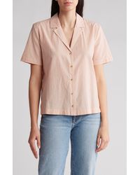 Melrose and Market - Femme Stripe Cotton Camp Shirt - Lyst