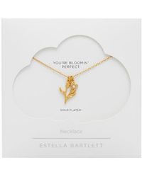Estella Bartlett - Tulip & Heart Faux Pearl Pendant Necklace - Lyst