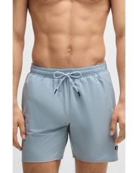 BOSS - Solid Stretch Swim Trunks - Lyst