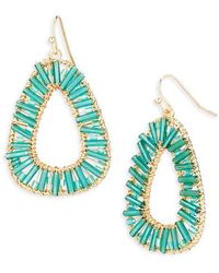 Cara - Beaded Hoop Drop Earrings - Lyst