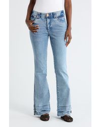 Democracy - Out There Double Layered Fray Flare Jeans - Lyst