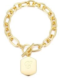Adornia - Monogram Initial Charm Chain Bracelet - Lyst