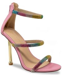 In Touch Footwear - Elle Triple Rhinestone Strap Sandal - Lyst