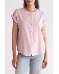 Splendid - Provence Rolled Sleeve Button-up Top - Lyst
