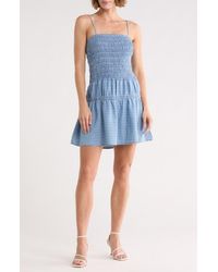 Habitual - Smocked Bow Strap Minidress - Lyst