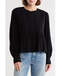 Melrose and Market - Lace Trim Long Sleeve Peplum Top - Lyst