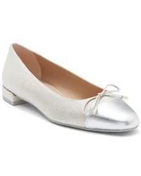 Stuart Weitzman - Sleek Cap Toe Bow Flat - Lyst