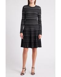 Julia Jordan - Stripe Jacquard Long Sleeve Sweater Dress - Lyst