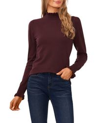 Cece - Ruffle Mock Neck Sweater - Lyst