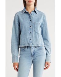 Closed - Crop Organic Cotton Denim Button-up Shirt - Lyst