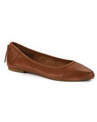 frye regina flat cognac