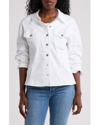 Democracy - Cinch Sleeve Denim Jacket - Lyst