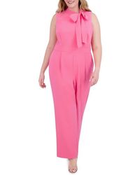 Vince Camuto - Bow Neck Sleeveless Stretch Crepe Jumpsuit - Lyst