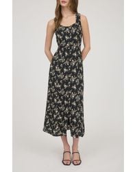Blu Pepper - Floral Sleeveless Button Front Midi Dress - Lyst