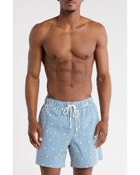Rainforest - Lemon Seersucker Swim Trunks - Lyst