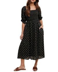 Wishlist - Floral Print Puff Sleeve Midi Dress - Lyst