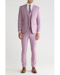Gino Vitale - Skinny Fit Solid Stretch Three Piece Suit - Lyst