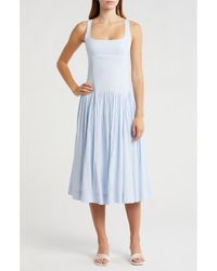 Lush - Back Bow Square Neck Midi Dress - Lyst