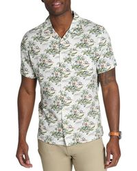 Jachs New York - Tropical Print Short Sleeve Linen & Cotton Button-Up Shirt - Lyst