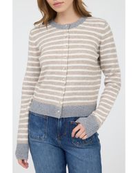 Blu Pepper - Contrast Stripe Knit Cardigan - Lyst
