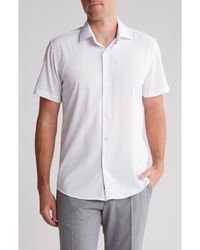 Tom Baine - Slim Fit Performance Short Sleeve Button-Up Shirt - Lyst
