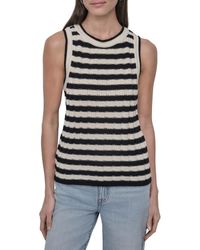 DKNY - Stripe Rib Knit Sleeveless Top - Lyst
