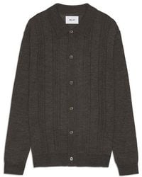 NN07 - Thor Pointelle Wool Blend Cardigan - Lyst
