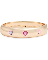 Open Edit - Faceted Heart Hinged Bangle Bracelet - Lyst