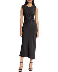 DONNA MORGAN FOR MAGGY - Ruched Side Slit Tank Midi Dress - Lyst