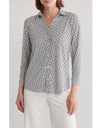 Adrianna Papell - Moss Crepe Button Front Shirt - Lyst