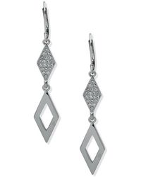 Karl Lagerfeld - Billie Blues Crystal Double Drop Earrings - Lyst