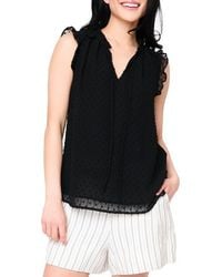 Gibsonlook - Clip Dot Ruffle Accent Top - Lyst