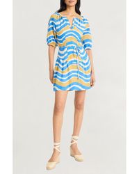 The Good Journey - Puff Sleeve Drop Waist Babydoll Minidress - Lyst