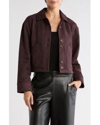 Ellen Tracy - Crop Faux Suede Jacket - Lyst