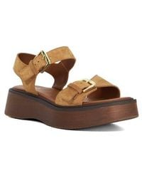 Dune - Luno Ankle Strap Platform Sandal - Lyst