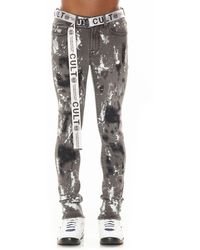 Cult Of Individuality - Punk Belted Rip & Repair Super Skinny Jeans - Lyst